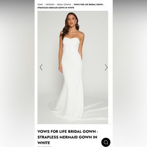 Showpo Vows For Life Bridal Gown - Strapless Mermaid Gown in White
